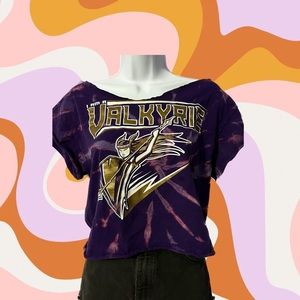 Converse women’s college valkyries cropped up cycled tie dye purple t-shirt M/L